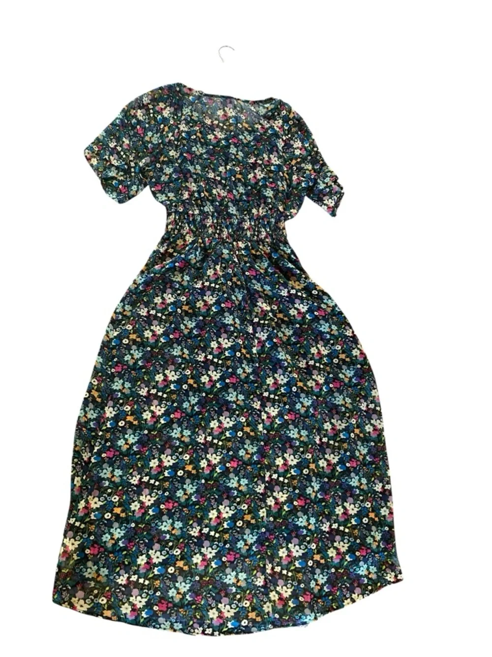 CAbi Multi Colored Midi Short Sleeve Floral Print Fiesta Dress Style 5386 - Picture 3 of 7